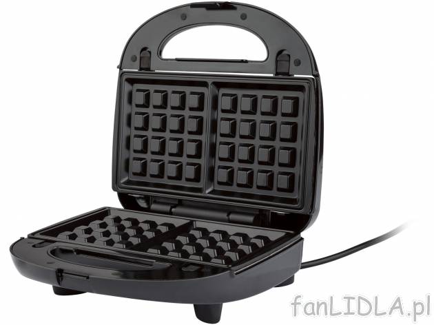 Opiekacz 3 w 1, 750 W Silverscrest Kitchen Tools, cena 79,90 PLN 
- wymienne płyty ...