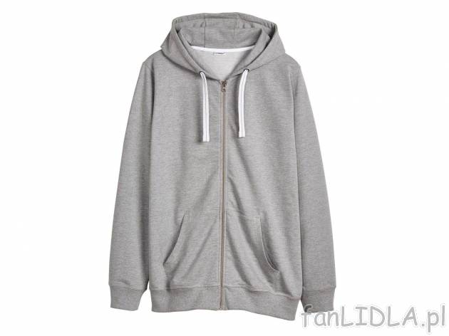 Bluza dresowa , cena 49,99 PLN. Bluza z kapturem, zapina na zamek, z praktycznymi ...