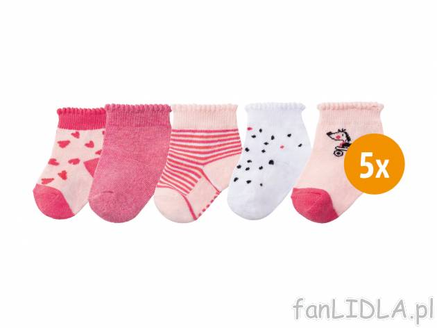 Skarpetki niemowlęce, 5 par* , cena 2,49 PLN 
* Artykuł dostępny wyłącznie ...