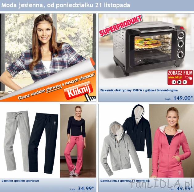 Moda jesienna gazetka Lidl od 11 listopada 2011
