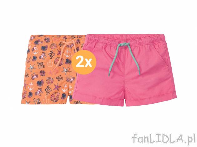 Szorty dziecięce z bawełny, 2 pary* , cena 12,99 PLN 
*Artykuł dostępny wyłącznie ...
