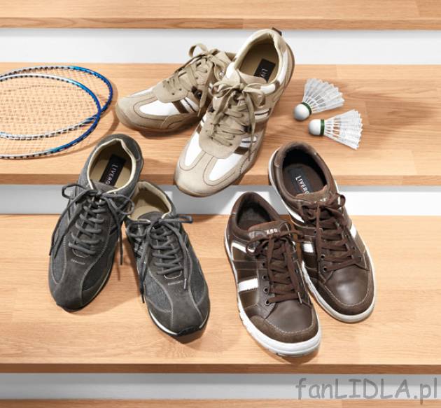 Skórzane buty męskie Livergy , cena 79,90PLN 
- z modnymi, kontrastowymi szwami
- ...