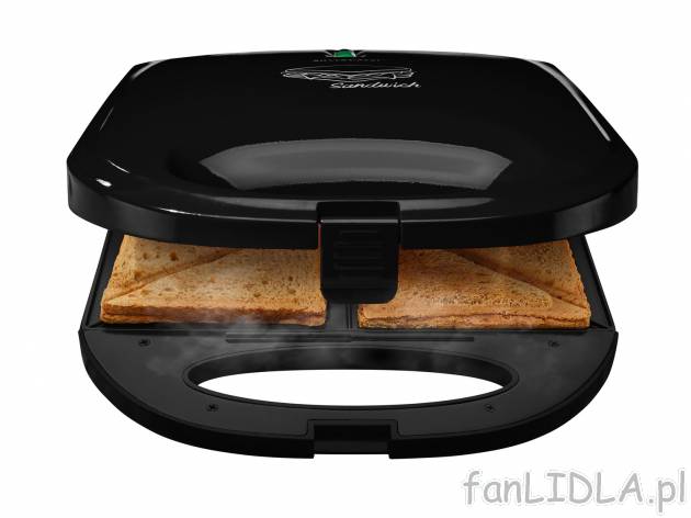 Opiekacz do kanapek 1400W , cena 79,90 PLN 
- 2 kolory
- płytki do pieczenia ...