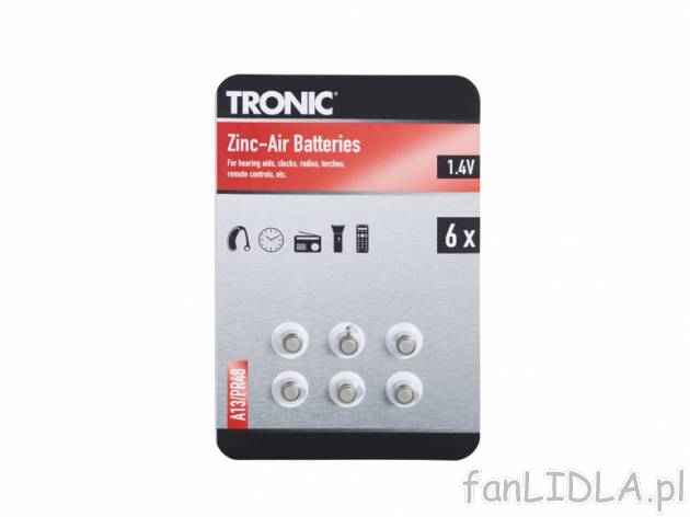 Baterie guzikowe 6 szt. Tronic, cena 7,99 PLN za 1 opak. 
-      różne rodzaje