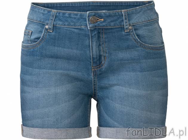 Szorty jeansowe damskie Esmara, cena 29,99 PLN 
- 98% bawełny, 2% elastanu (LYCRA&reg;)
- ...