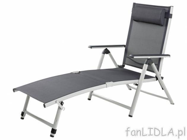 Leżak aluminiowy , cena 219,00 PLN 
- 140-175 x 65,5 x 71-94 cm (dł. x szer. ...