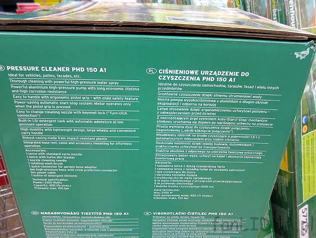 Parametry myjki ciśnieniowej Parkside  PHD 150 A1 - aluminiowy tłok