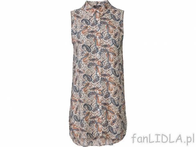 Długi top damski z wiskozy Esmara, cena 29,99 PLN 
- 100% wiskozy (LENZING&trade; ...
