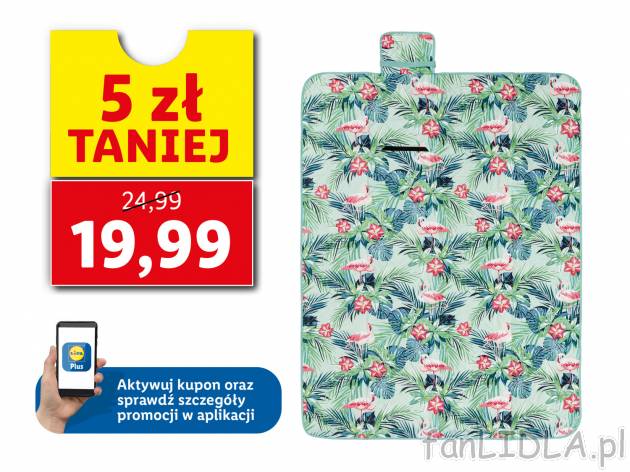 Koc piknikowy 127 x 168 cm Crivit, cena 24,99 PLN 
- izolujący, niewchłaniający ...