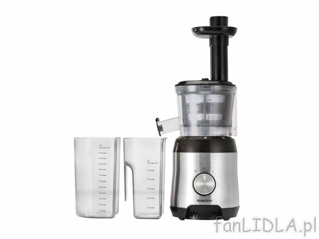 Wyciskarka wolnoobrotowa 300 W Silverscrest Kitchen Tools, cena 229,00 PLN 
- akcesoria ...