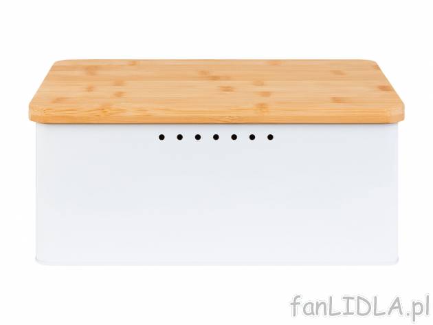 Chlebak 2 w 1 z bambusową pokrywką Ernesto, cena 49,99 PLN 
- ok. 31,5 x 21,5 ...