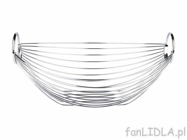 Kosz na owoce Ernesto, cena 19,99 PLN 
- z chromowanego metalu
- 32 x 25 x 14,7 ...
