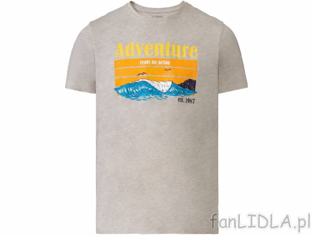 T-shirt męski z bawełny , cena 19,99 PLN 
- 98% bawełny, 2% wiskozy
- rozmiary: ...