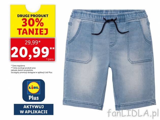 Szorty jeansowe chłopięce , cena 29,99 PLN 
- rozmiary: 146-176
- wysoka zawartość ...