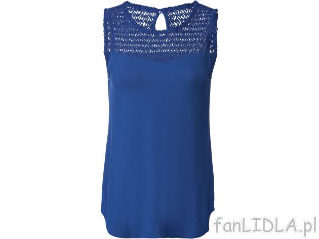 Top damski z wiskozy Esmara, cena 16,99 PLN 
- 95% wiskozy (LENZING&trade; ECOVERO&trade;), ...
