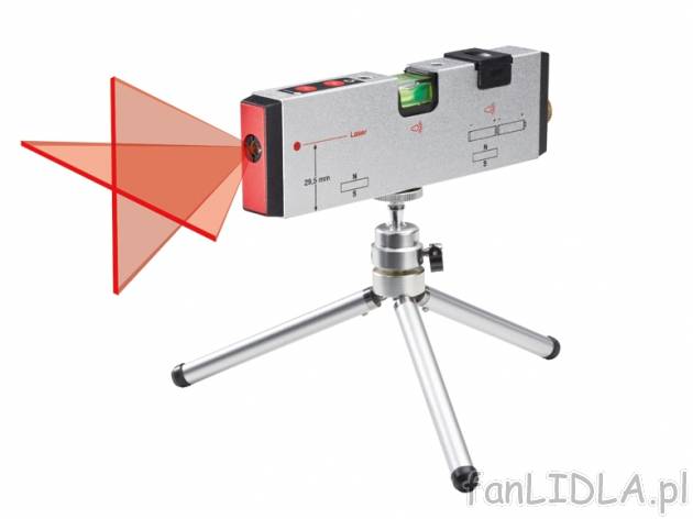 Poziomica laserowa ze statywem Powerfix, cena 37,99 PLN za 1 szt. 
- 2 poziomice ...