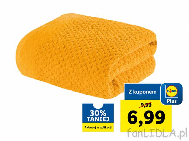 Ręcznik frotté 50 x 90 cm Livarno, cena 9,99 PLN 
- 500 g/m&sup2;
- 100% bawełny
- ...