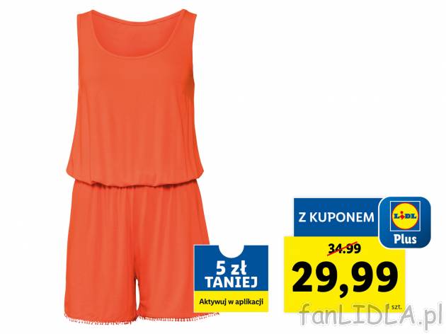 Kombinezon z wiskozą Oeko Tex, cena 34,99 PLN 
- rozmiary: S-L
- obszycie nogawki ...