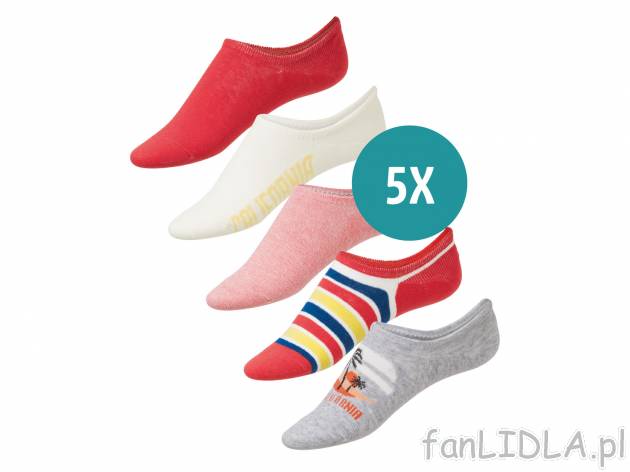 Skarpetki damskie z biobawełną, 5 par* Esmara, cena 3,99 PLN 
*Artykuł dostępny ...
