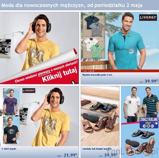 Gazetka Lidl: Moda dla nowoczesnych mężczyzn, od poniedziałku 2 maja 2011