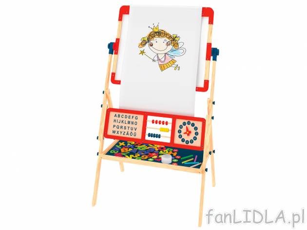 Dwustronna tablica edukacyjna Playtive, cena 89,90 PLN 
- w zestawie: 5 kred, gąbka, ...