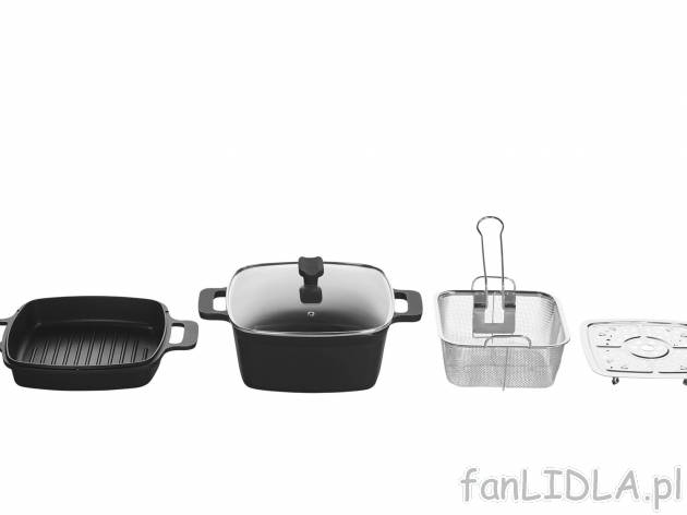Wielofunkcyjny garnek z odlewu aluminium z akcesoriami, 5 elementów Ernesto, cena ...