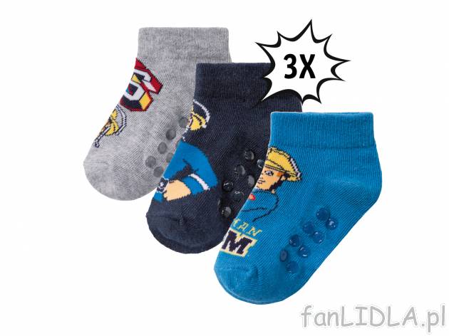 Skarpetki dziecięce z bohaterami bajek, 3 pary* Oeko Tex, cena 3,49 PLN 
* Artykuł ...