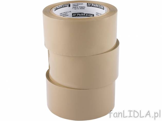 Zestaw 3 taśm klejących 50 mm x 66 m , cena 12,99 PLN 
- odporne na zerwanie
Opis

- ...