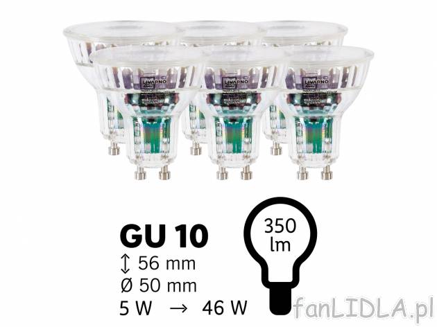 Żarówki LED, 6 szt.* Livarno, cena 4,99 PLN 
*Artykuł dostępny wyłącznie ...