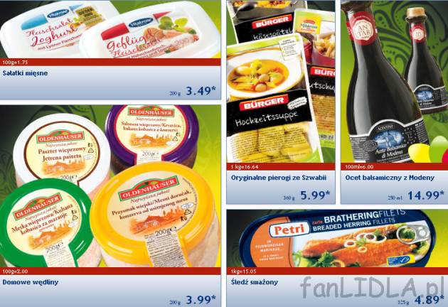 Sałatki mięsne, domowe wędliny, oryginalne pierogi ze Szwabii, ocet balsamiczny ...