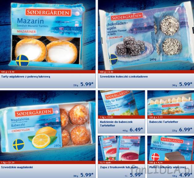 Szwedzkie produkty w Polsce: Tarty migdałowe z polewą lukrową, szwedzkie kuleczki ...