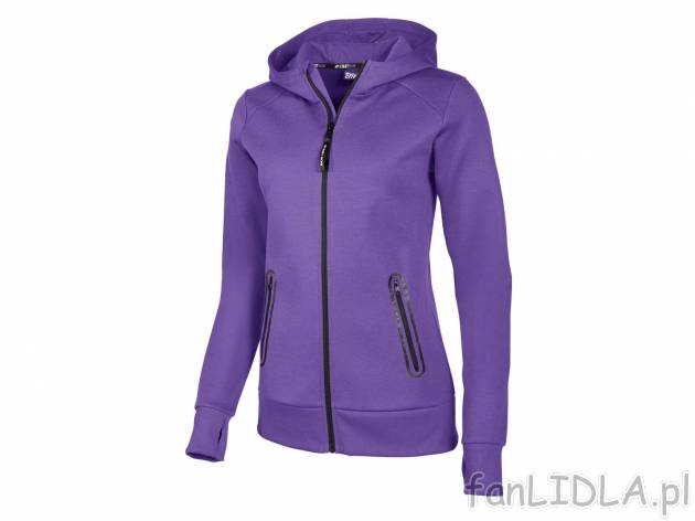 Bluza damska z kapturem i dwoma kieszeniami zapinanymi na zamek, cena 44,99 PLN ...