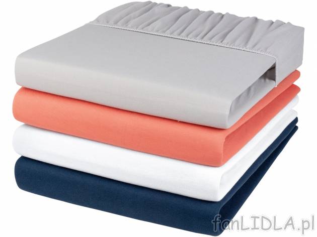 Prześcieradło z dżerseju z gumką Livarno, cena 19,99 PLN 
90-100 x 200 cm 
- ...