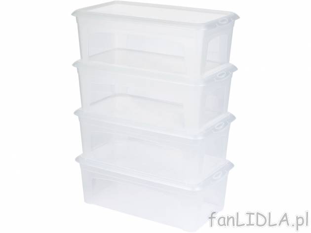 Zestaw pojemników uniwersalnych Livarno, cena 29,99 PLN 
- 4x 34 x 19 x 11,5 cm ...