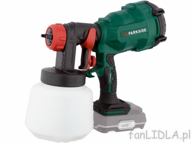 Akumulatorowy pistolet do malowania Parkside, X20VTeam, cena 149,00 PLN 
- równomierne ...