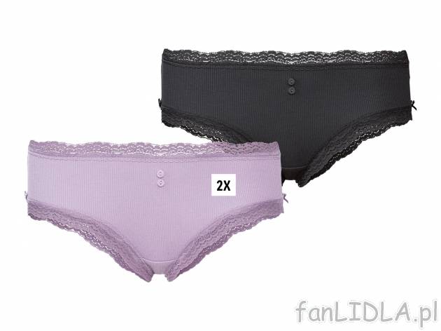 Hipstery damskie, 2 pary* Esmara, cena 8,99 PLN 
* Artykuł dostępny wyłącznie ...