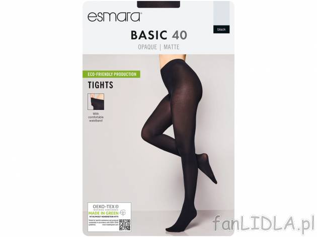 Rajstopy damskie 40 DEN Esmara, cena 14,99 PLN 
- 93% poliamidu, 7% elastanu (LYCRA&reg;) ...