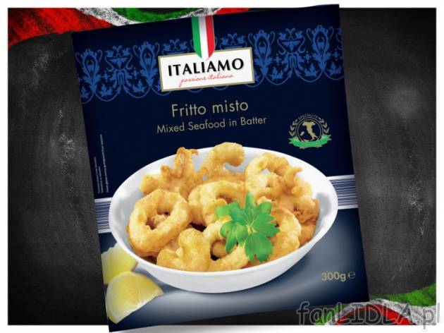 Owoce morza w panierce , cena 7,99 PLN za 300 g, 1kg=26,63 PLN. 
- Starannie dobrana ...