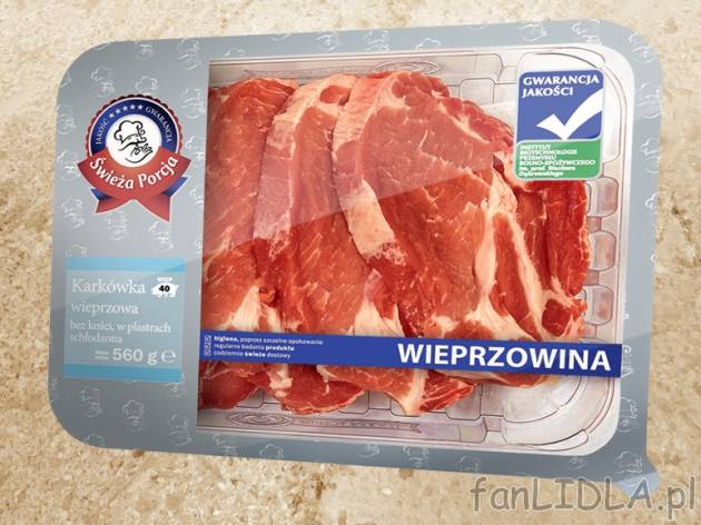 Karkówka w plastrach , cena 7,99 PLN za 560 g, 1kg=14,27 PLN. 
- Sprawdź jak ...