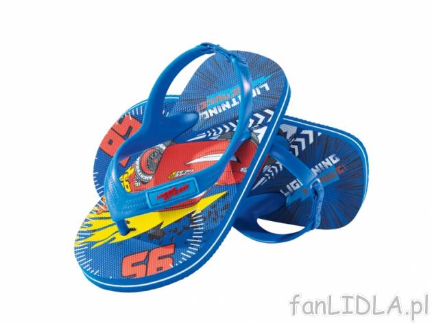 Klapki , cena 11,99 PLN za 1 para 
- 4 wzory: Cars, Spider- Man, Princess, Minnie ...