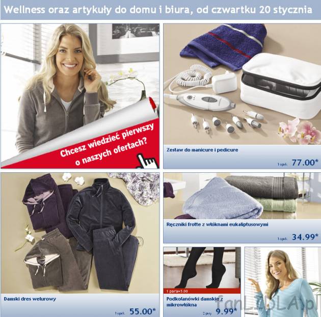 Wellness oraz artykuły do domu i biura. Gazetka LIDL Od czwartku 20 stycznia. Damski dres