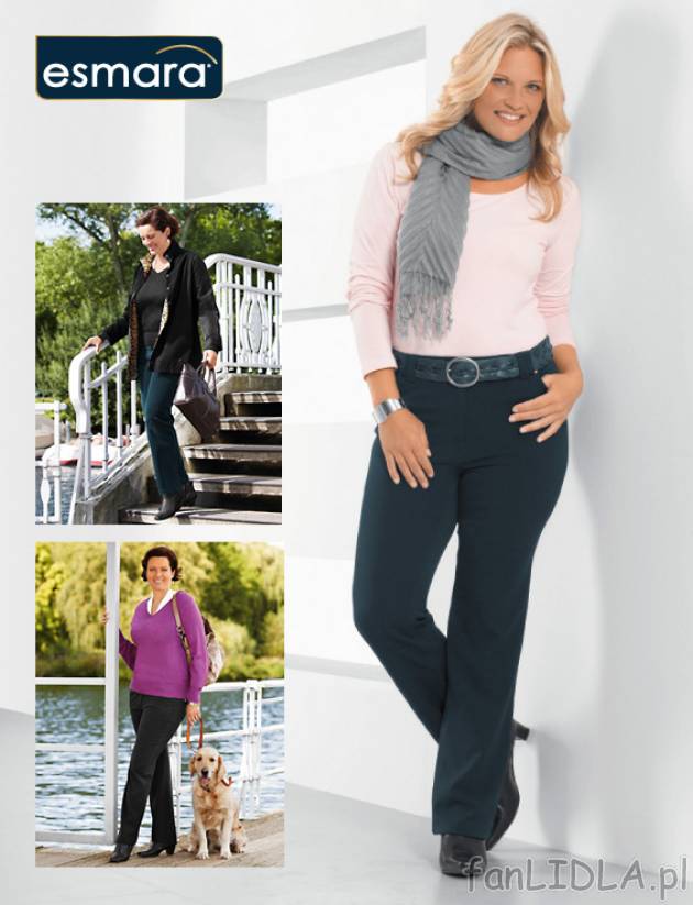 Spodnie damskie cena 39,99PLN 
- z mocnej, wytrzymałej tkaniny twill
- prosty ...