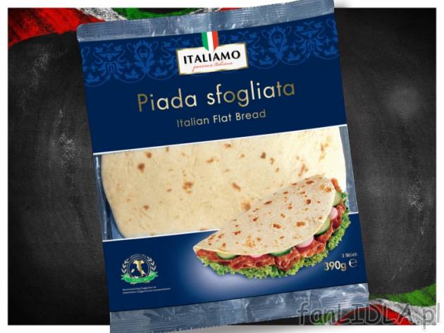 Placki włoskie , cena 5,99 PLN za 390 g, 1kg=15,36 PLN. 
- Grube, włoskie placki ...