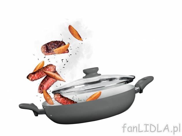 Patelnia do serwowania Ø 28 cm , cena 59,90 PLN 
- 2 kolory
- izolowany uchwyty ...