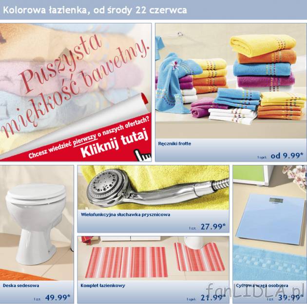Gazetka Lidl od środy 22 czerwca 2011: ręczniki frotte, deska sedesowa, słuchawka ...