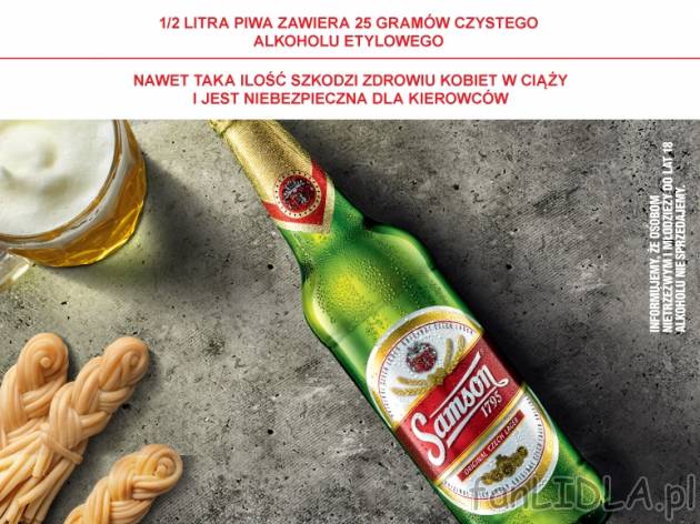 Samson jasne , cena 2,99 PLN za 500 ml, 1L=5,98 PLN.