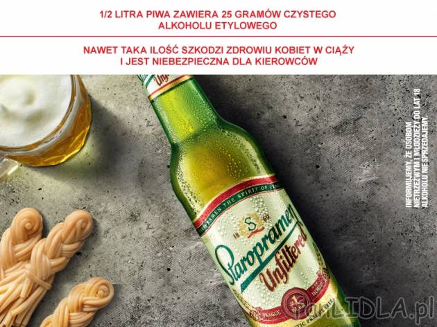 Staropramen jasne , cena 3,39 PLN za 500 ml, 1L=6,78 PLN.