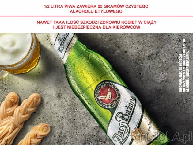 Zlaty Bazant jasne , cena 3,99 PLN za 500 ml, 1L=,98 PLN.