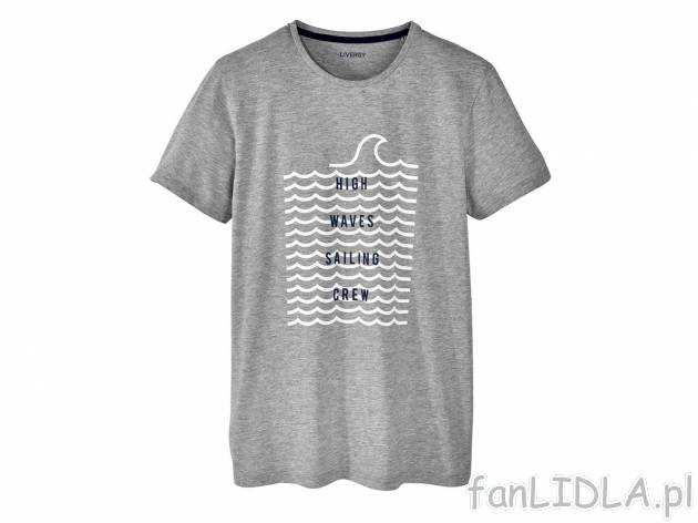 T-shirt , cena 19,99 PLN, Męska koszulka z okrągłym dekoltem. 
- materiał: ...