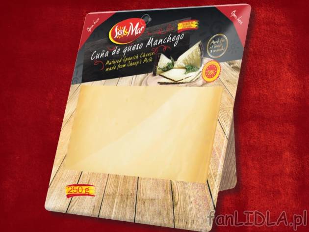 Ser Manchego , cena 11,11 PLN za 250 g/1 opak., 100 g=4,44 PLN. 
Znakomitej jakości, ...